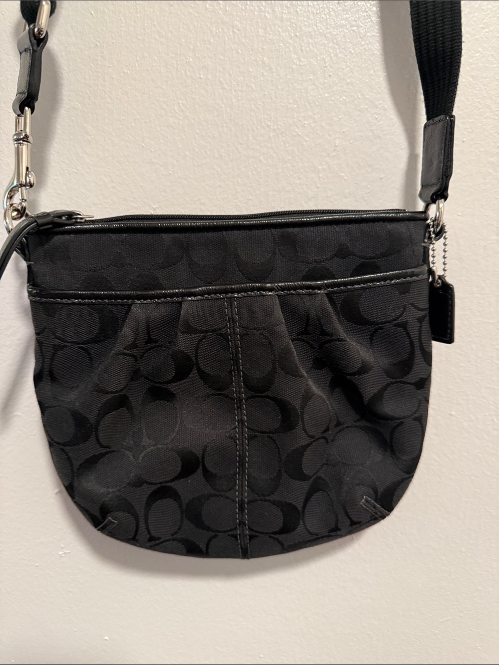 Coach Black Signature Jacquard Crossbody